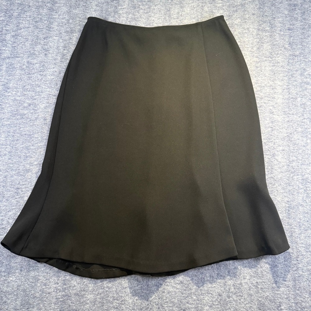 DRAMA Label Black Knee Length A-Line Flounce Skirt Size 4 Professional Career